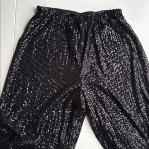 Alex Evenings Black Stretchy Sequin Dress Pants Petite Small (SP)